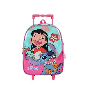 Mochila de Rodinhas Sem Alça Luxcel Lilo e Stitch Pink