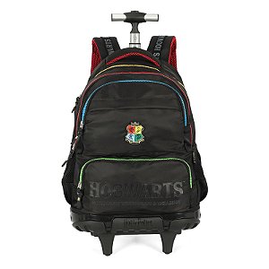 Mochila de Rodinhas Luxcel Com Alça Harry Potter Logo Preto