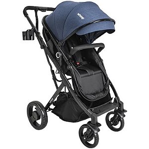 Carrinho de Bebê Kiddo Vox II Melange Azul Marinho