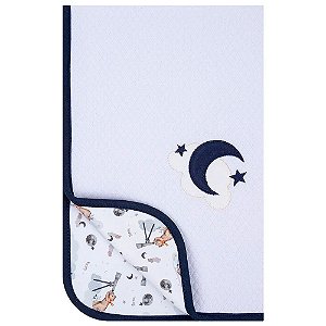 Manta De Matelassê Hug Lunar Azul Galáxia