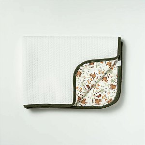 Manta De Matelassê Hug Camping Verde Musgo