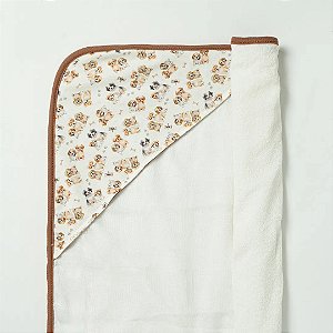 Toalha de Banho Hug Com Capuz Doguinhos Pet Marrom Café