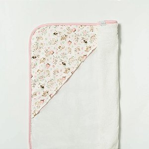 Toalha de Banho Hug Com Capuz Gatinhos Estampa Rosa Iogurte