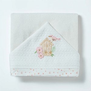 Toalha de Banho Hug Com Capuz Lovely Day Rosa Antigo