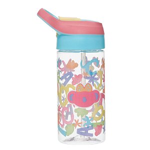 Garrafa Com Canudo Tritan Lilica Ripilica Florescer Colorido