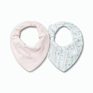 Kit Com 2 Babadores Hug Bandana Bosque Encantado Rosa