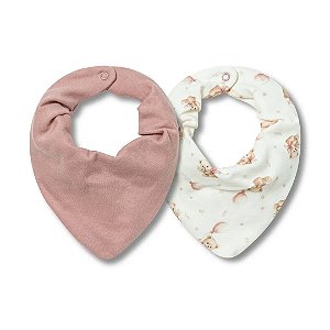 Kit Com 2 Babadores Hug Bandana Sonho de Ursa Rosa