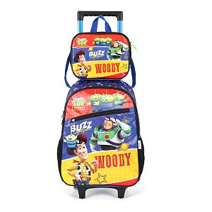 Kit Mochila Rodinha Lancheira Luxcel Toy Story Além Preto