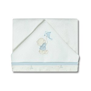 Toalha de Banho Hug Com Capuz Voando Nas Nuvens Azul