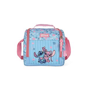 Lancheira Escolar Luxcel Stitch Angel Abraço Rosa