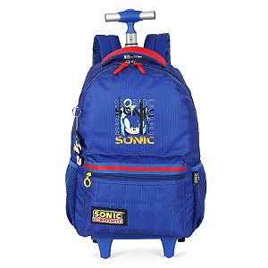 Mochila de Rodinhas Com Alça Luxcel Sonic The Hedgehog Azul