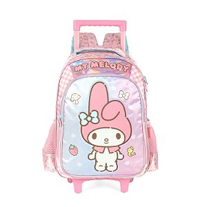Mochila de Rodinhas Luxcel Com Alça My Melody Rosa