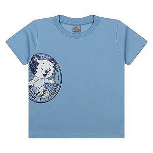 Camiseta Manga Curta Tigor T Tigre New Fun Baby Azul Claro
