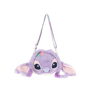 Bolsa Transversal Luxcel Angel Stitch de Pelúcia Face Roxo