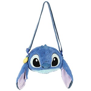 Bolsa Transversal Luxcel Stitch de Pelúcia Face Azul