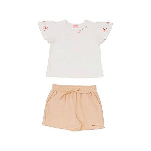 Conjunto Curto Lilica Ripilica Blusa e Short New Love Bege