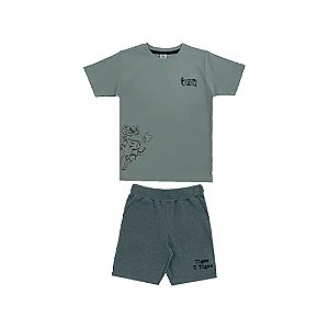 Conjunto Curto Tigor T Tigre Camiseta e Bermuda Fun2 Verde