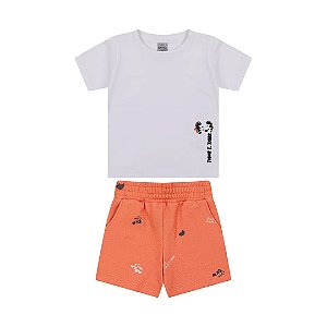 Conjunto Curto Tigor T Tigre Camiseta e Bermuda Branco