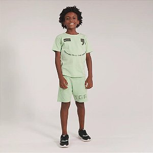 Conjunto Curto Tigor T Tigre Camiseta Bermuda Fun C1 Verde