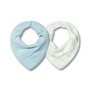 Kit Com 2 Babadores Hug Bandana Voando Nas Nuvens Azul