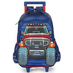 Mochila de Rodinha Com Alça Luxcel Up4You Monster Truck Azul