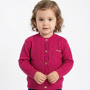 Casaco Texturizado Tricô Kids Pink