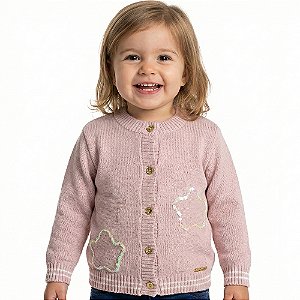 Casaco Estrela Tricô Kids Rose