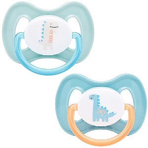 Kit 2 Chupetas Buba Comfort Tam 2 Magic Dino Verde