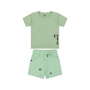 Conjunto Curto Tigor T Tigre Camiseta e Bermuda Verde