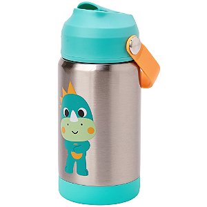 Copo Térmico Buba Parede Dupla Com Canudo Zoo Dino Verde