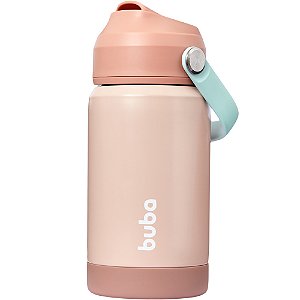 Copo Térmico Buba Parede Dupla Com Canudo Blush Rosa