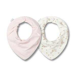 Kit Com 2 Babadores Hug Bandana Jardim Da Aurora Rosa