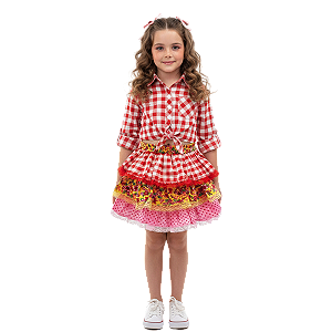 Saia Junina Bambolê Com Babado Xadrez Floral Bolinha Sortido