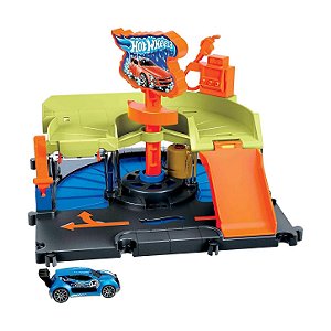 Hot Wheels Pista e Acessório City Downtown Lava Rápido Azul