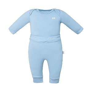 Conjunto de Body Hug Longo Com Calça Culote Azul
