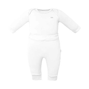Conjunto de Body Hug Longo Com Calça Culote Branco