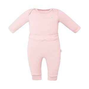 Conjunto de Body Hug Longo Com Calça Culote Rosa
