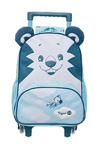 Mochila de Rodinhas Tigor T Tigre Com Alças Happy Pilot Azul