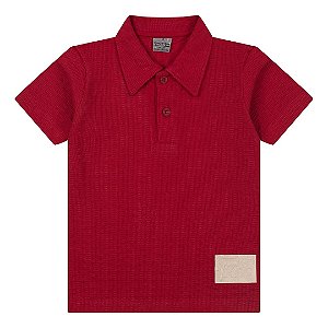 Camiseta Gola Polo Tigor T Tigre Botão Etiqueta Vermelho