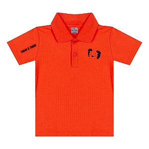 Camiseta Gola Polo Tigor T Tigre Grid Laranja