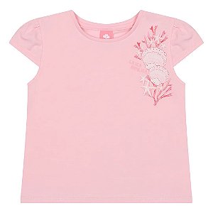 Blusa Manga Curta Lilica Ripilica Coral Rosa Claro