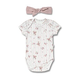 Body Curto Hug Com Faixa Kit Presente Quarto de Sofia Rosa