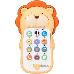 Brinquedo Educativo Buba Phone Bilingue Zoo Leão Amarelo