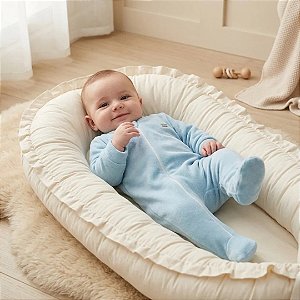 Macacão Longo Com Zíper Hug Fleece Luxo Azul Místico