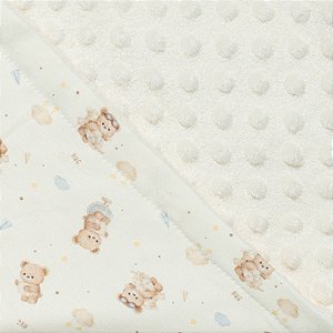Cobertor Hug Fleece Dots Fun Terra De Aventuras Off White