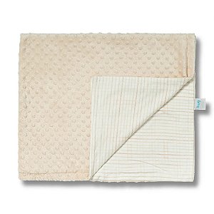 Cobertor Hug Fleece Dots Fun Sonhos No Campo Bege