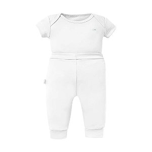 Conjunto de Body Hug Curto Com Calça Culote Branco