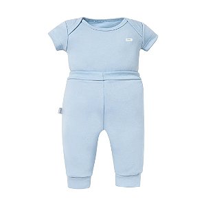 Conjunto de Body Hug Curto Com Calça Culote Azul