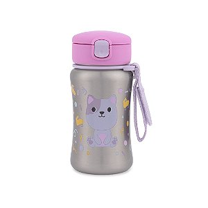 Garrafa de Aço Skip Hop Térmica Besties Gatinha Rosa