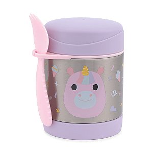 Pote Térmico Com Talher Skip Hop Besties Unicórnio Rosa